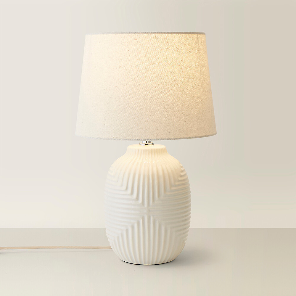 Harris Medium Geometric Gloss Table Lamp with Tapered Shade, SO'HOME