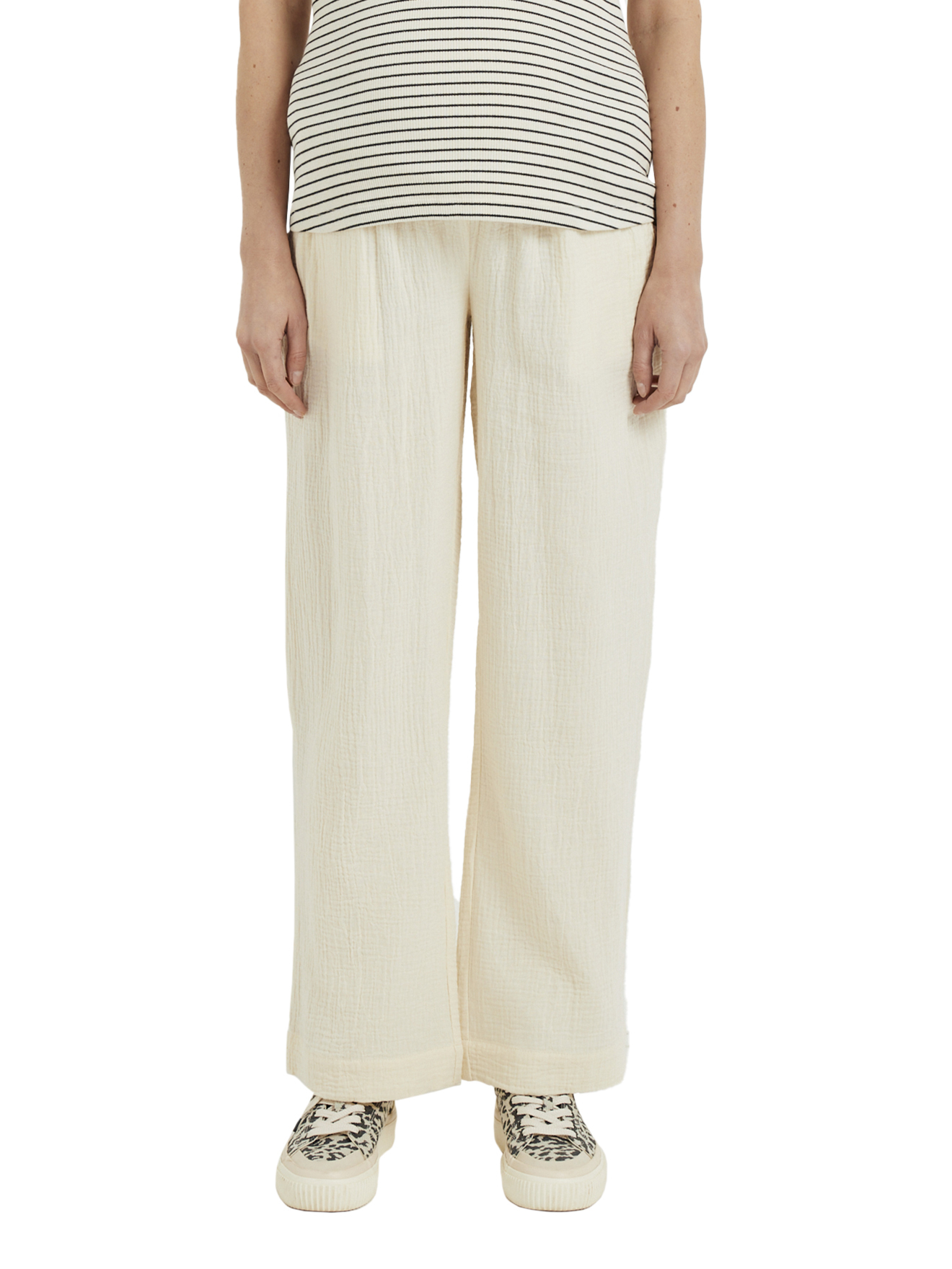 Pantalon droit de grossesse en gaze de coton, VERTBAUDET