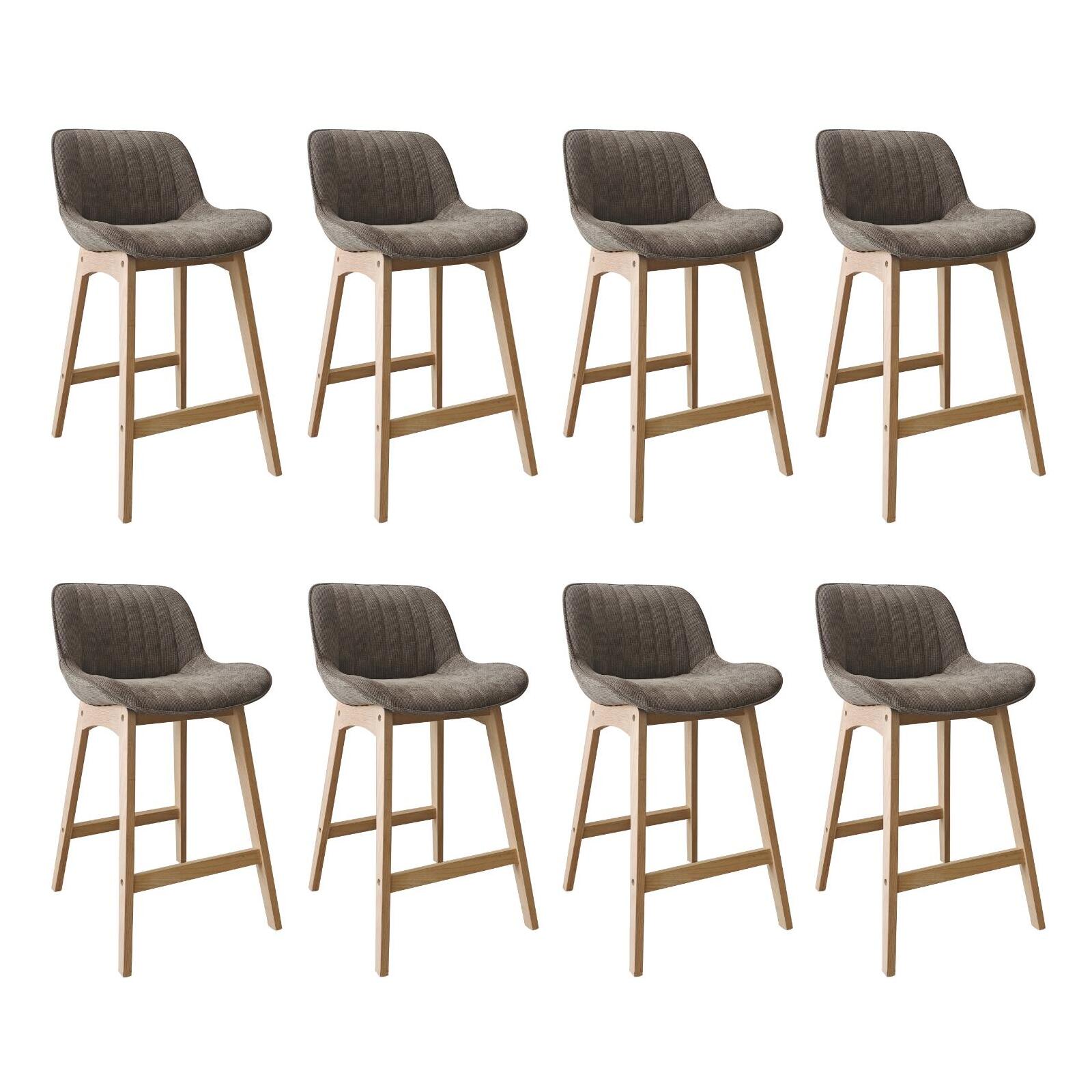 Lot de chaises de bar en chêne et tissu velours côtelé H65cm NORDEN, MOB IN