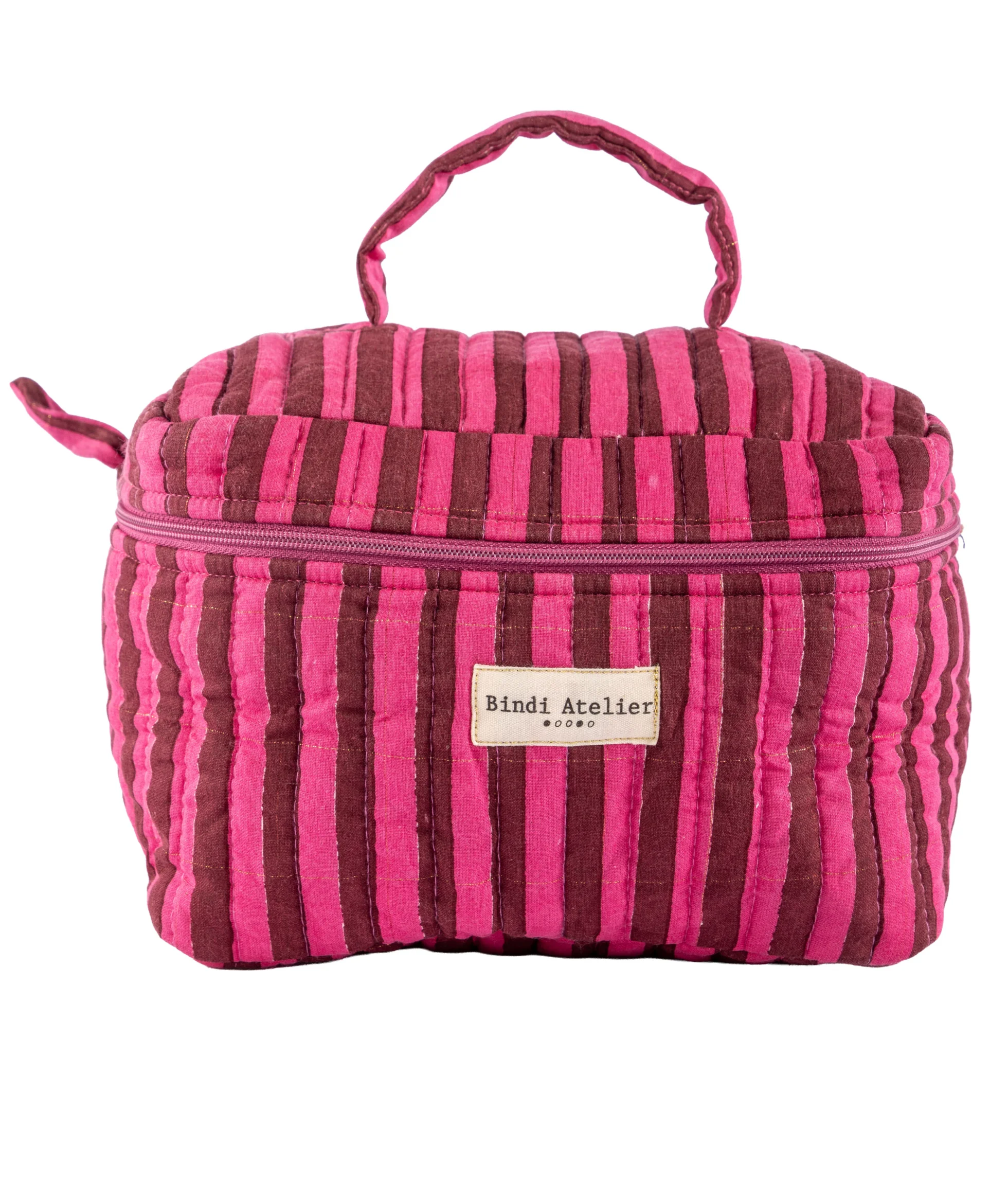 Trousse vanity en coton matelassé Stripes, BINDI ATELIER