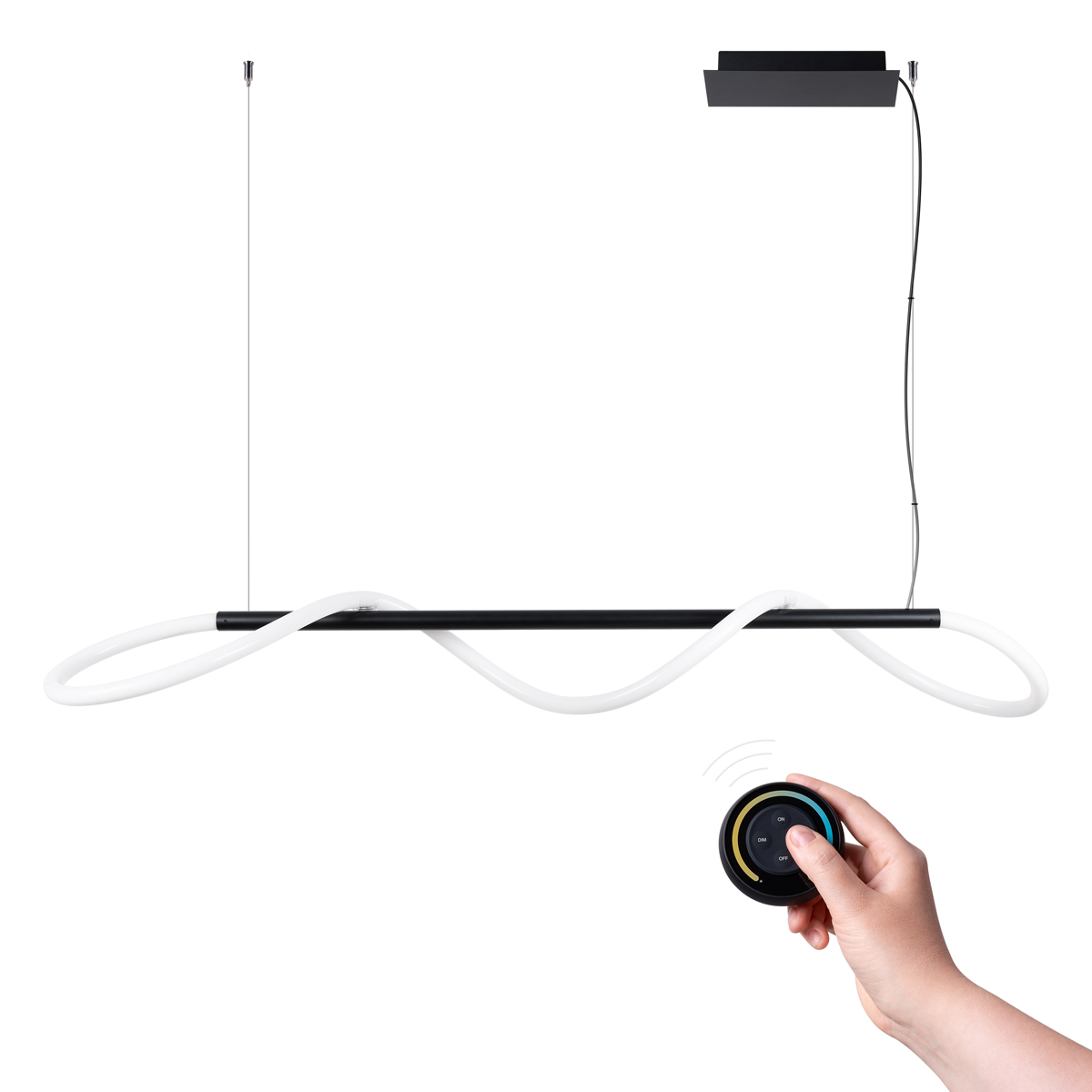 Suspension Aluminium Noir LED 1 Galakse, EDEN