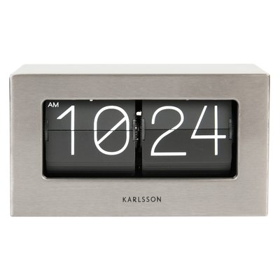 20.5cm Boxed Flip Wall/Table Clock in Brushed Steel KARLSSON
