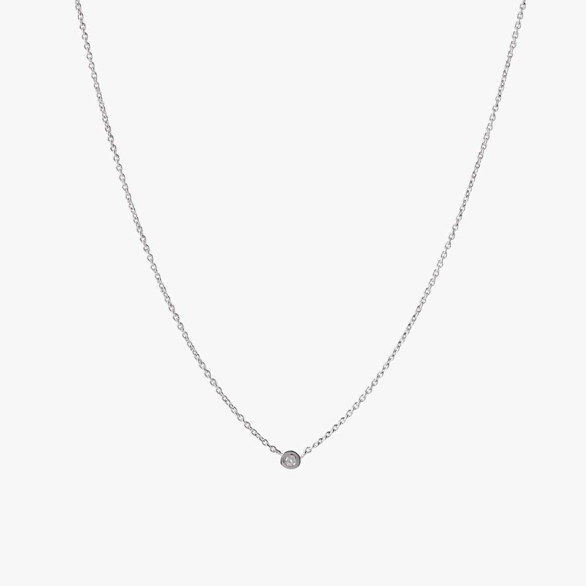 Collier fin argent 925 serti d'un Diamant 0.03 Carat, BALABOOSTE