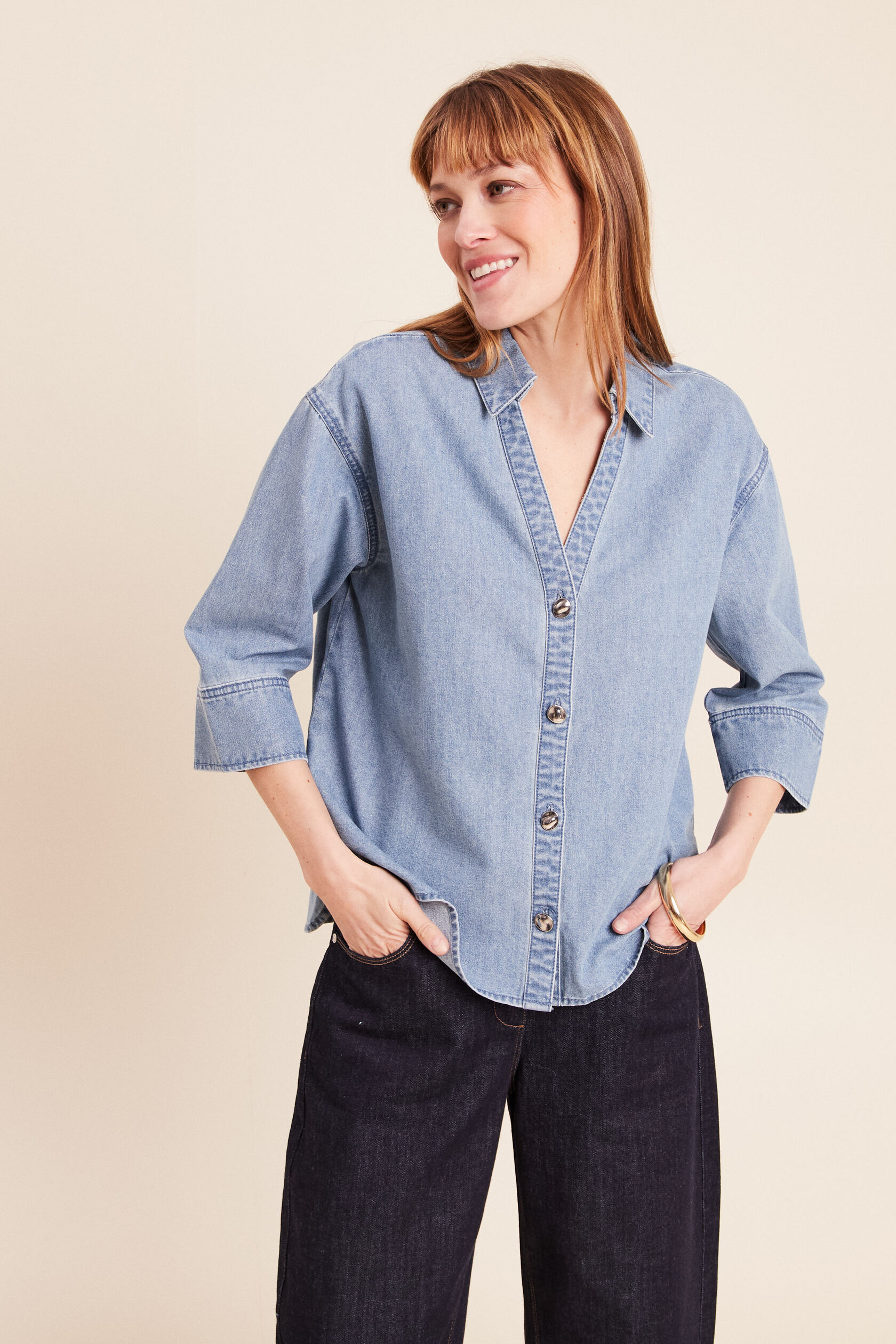 Chemise ample manches 3/4 col chemise, BREAL
