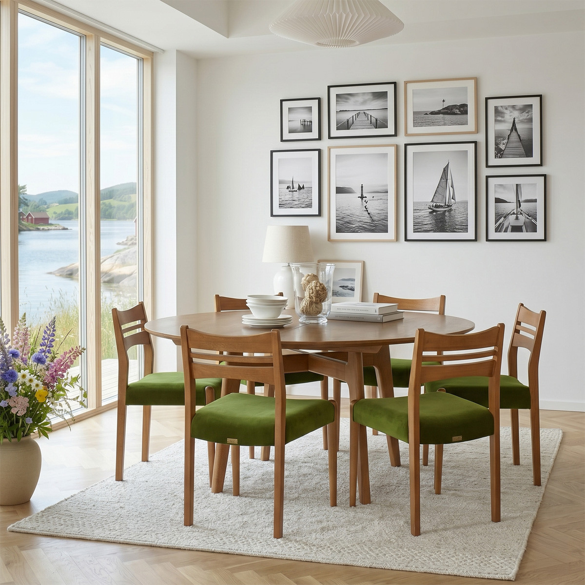Table à manger ronde style scandinave, 8 personnes LEA, ROBIN DES BOIS