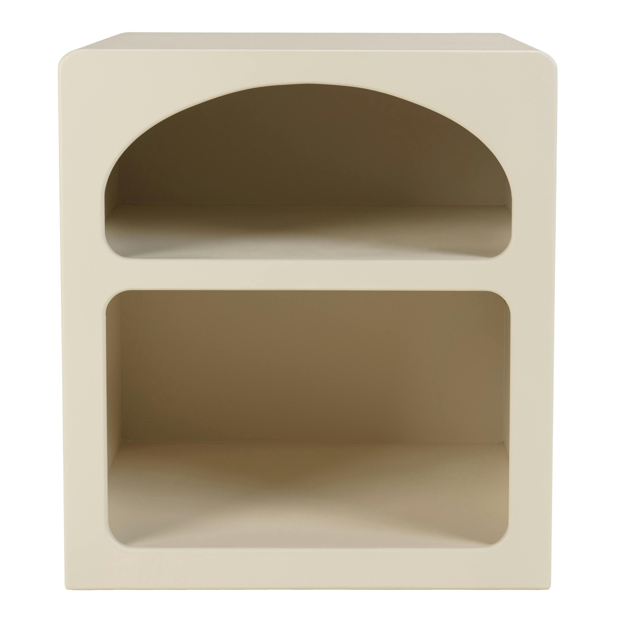 Chevet 2 niches 45x40cm en bois peint couleur beige NELIA, PIER IMPORT