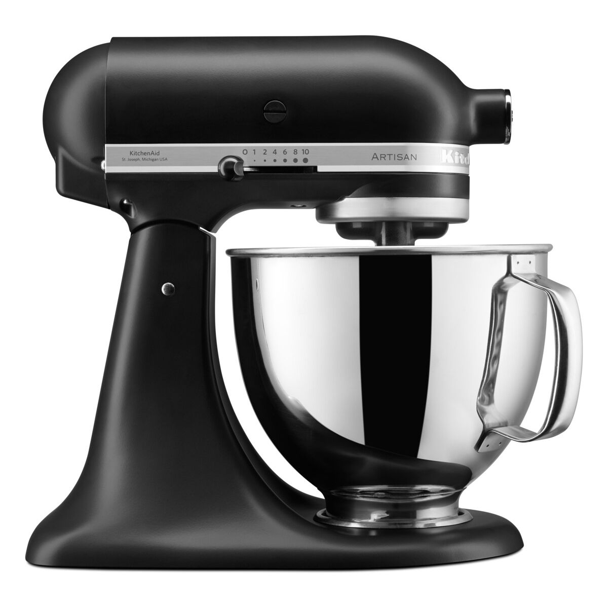 Robot pâtissier 5KSM125EBM Artisan, Noir, 4,8 L, bol avec poignée, 300 watts, KITCHENAID
