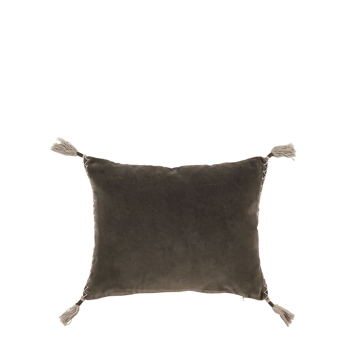 Housse de coussin velours de coton, BLANC D’IVOIRE
