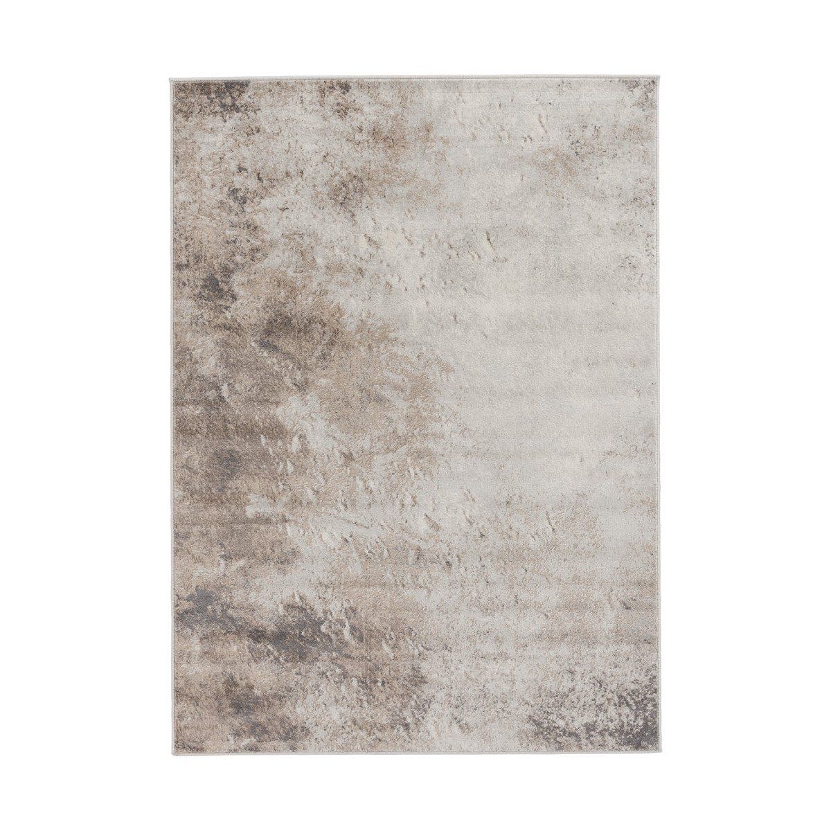 tapis marron contemporain a courtes meches rectangle ludivine