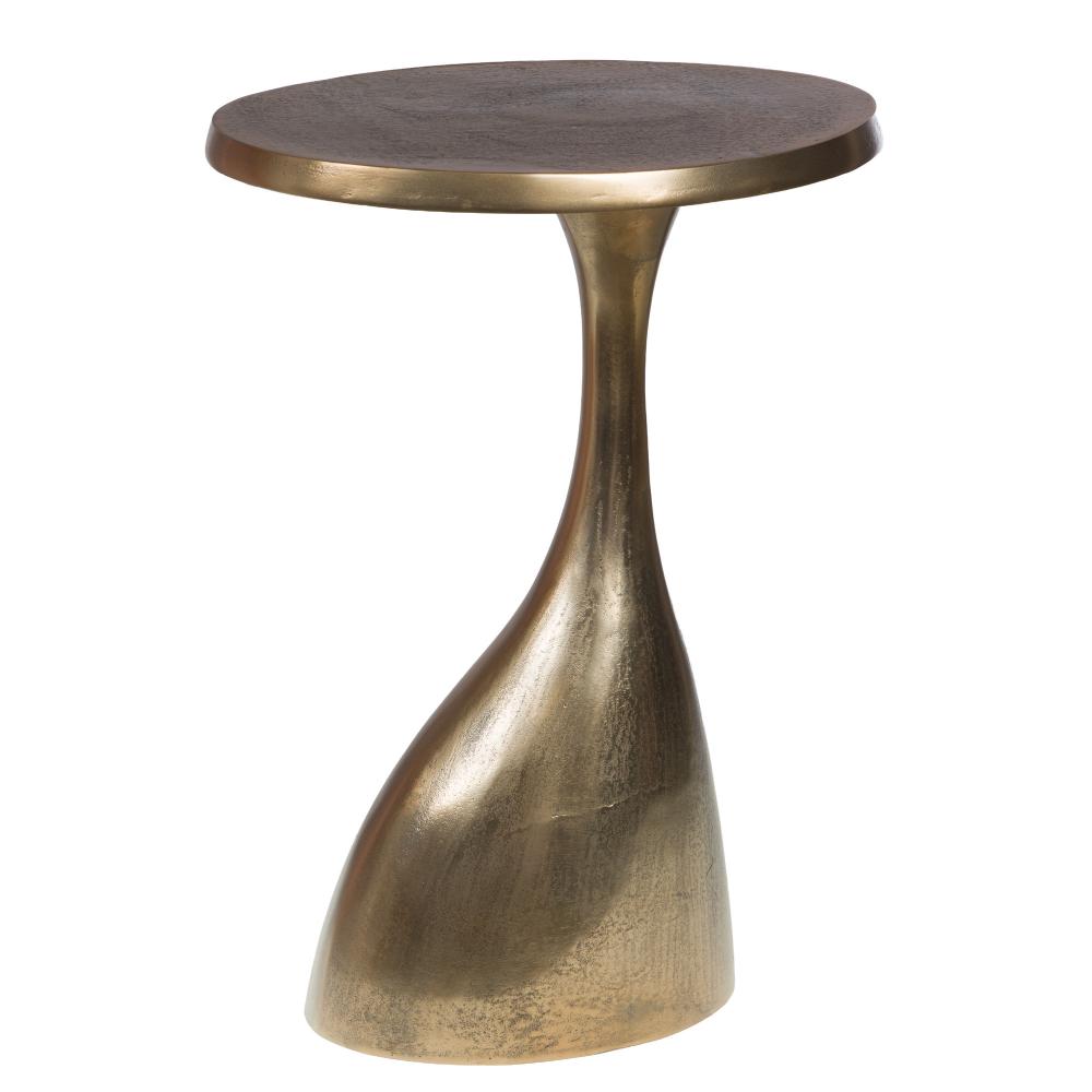 Bout de canapé rond en métal doré H57 cm Carmen, AMADEUS