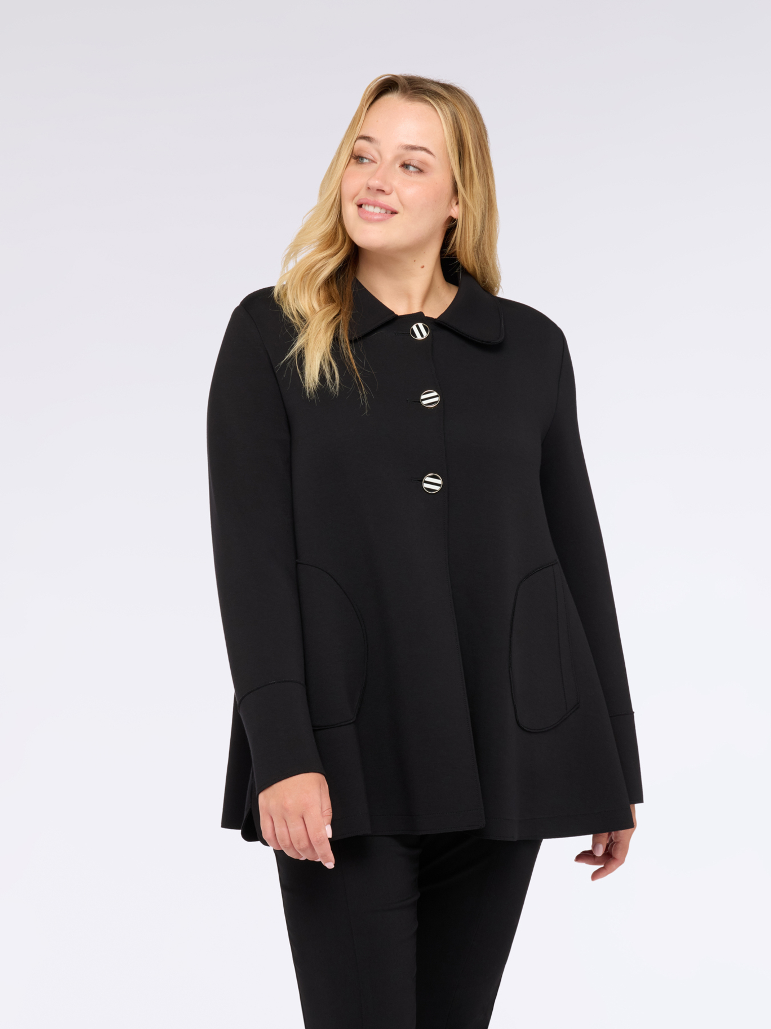 Veste en néoprène avec boutons décoratifs, FIORELLA RUBINO