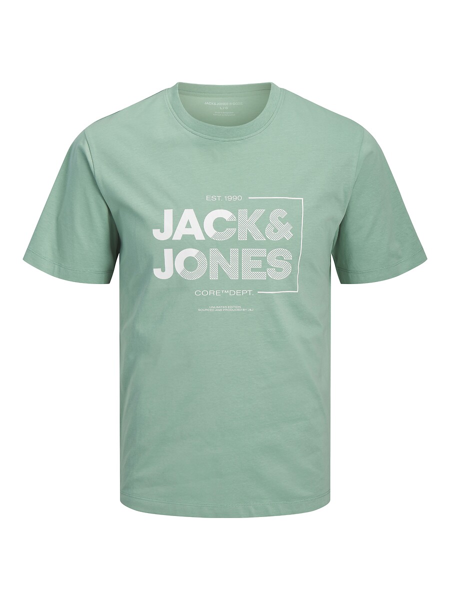 Tee-shirt manches courtes, col rond, logo, JACK & JONES