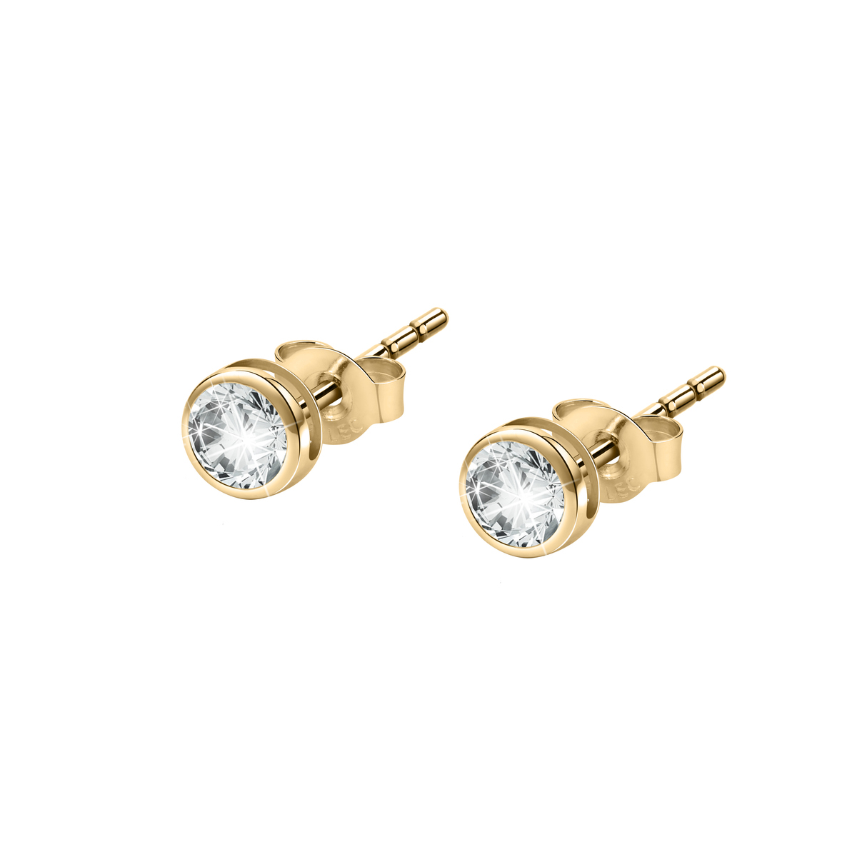 Boucles d'oreilles en or jaune 750 B-CLASSIC, BLUESPIRIT