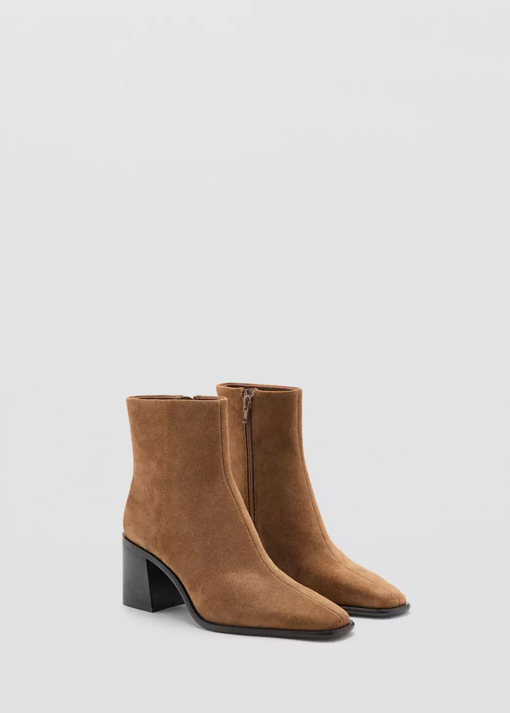 Bottines suède talon bloc, MANGO