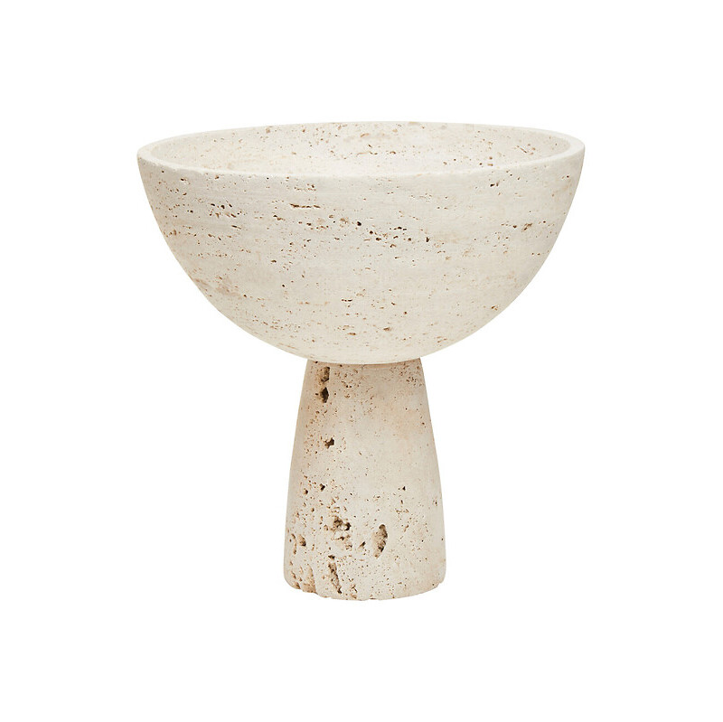 Decorative Travertine Pedestal Bowl, FIFTY FIVE SOUTH