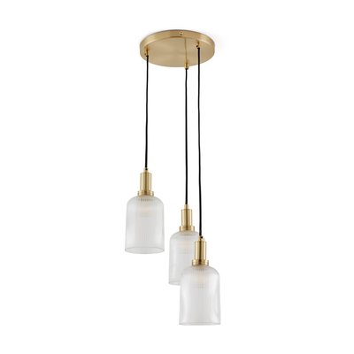 Bogota Brass and Striated Glass Cluster Ceiling Light LA REDOUTE INTERIEURS