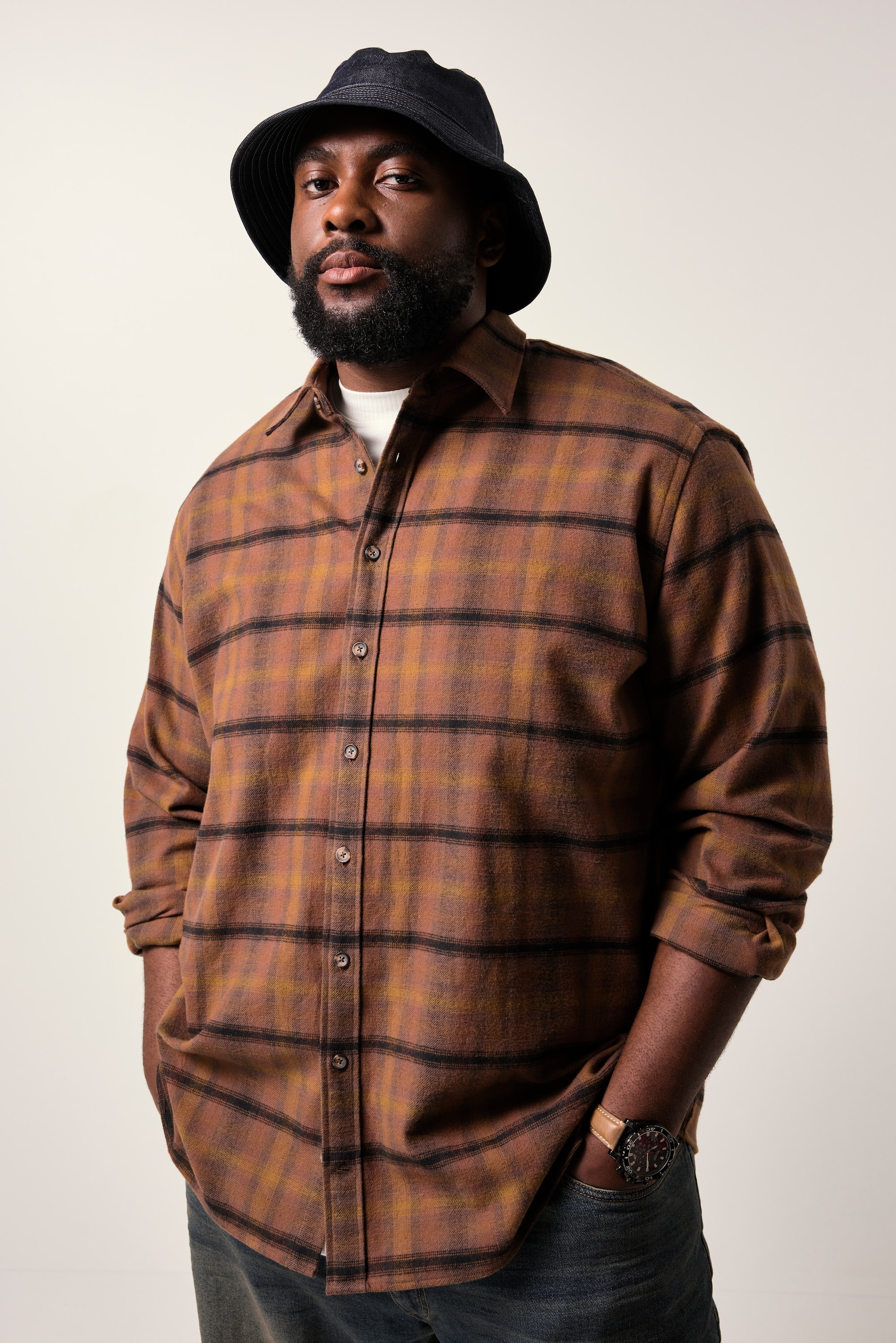 Chemise en flanelle, manches longues, STHUGE