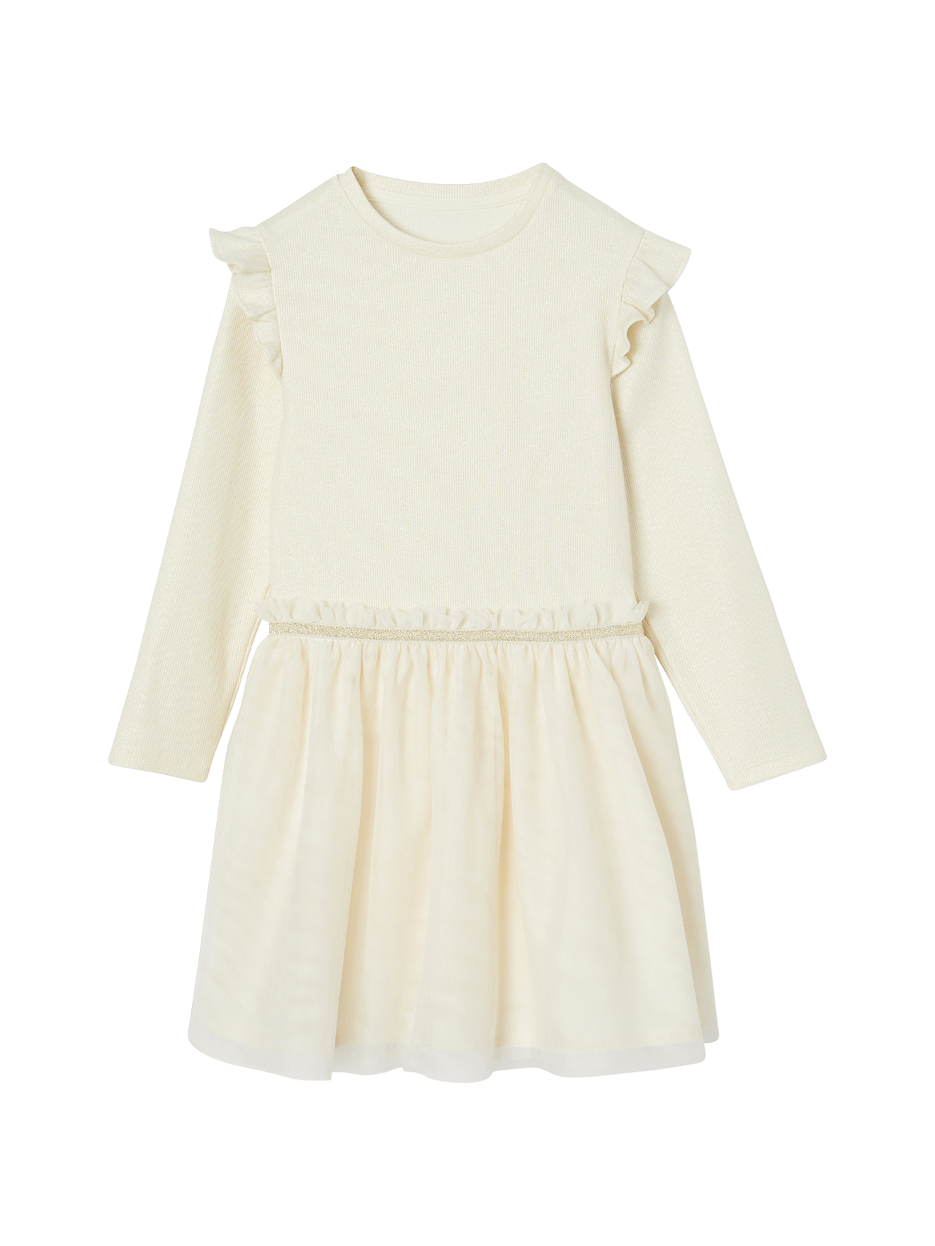 Robe de Noël bi-matière jupon en tulle, VERTBAUDET