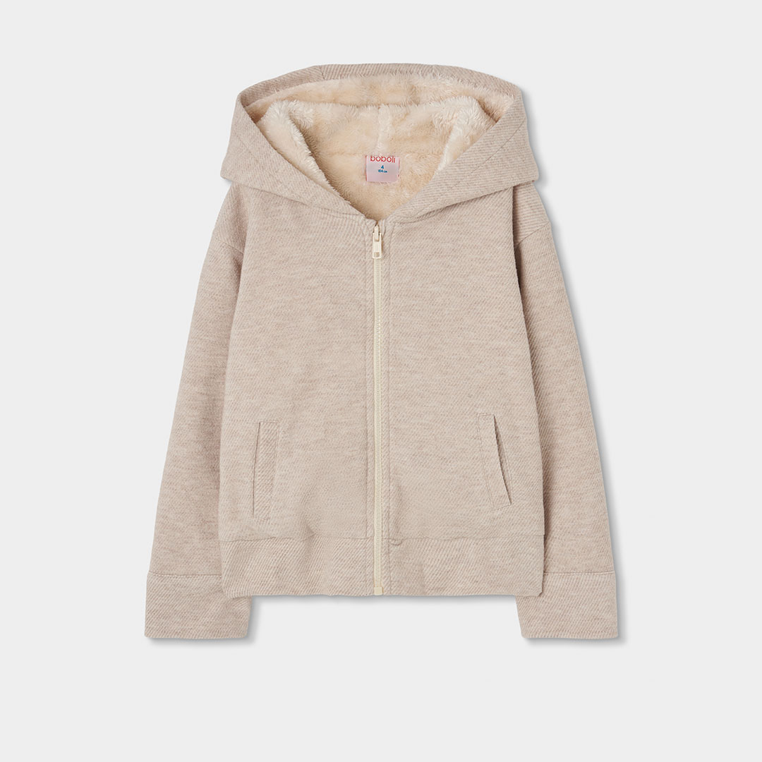Blouson fille en maille à capuche, BOBOLI