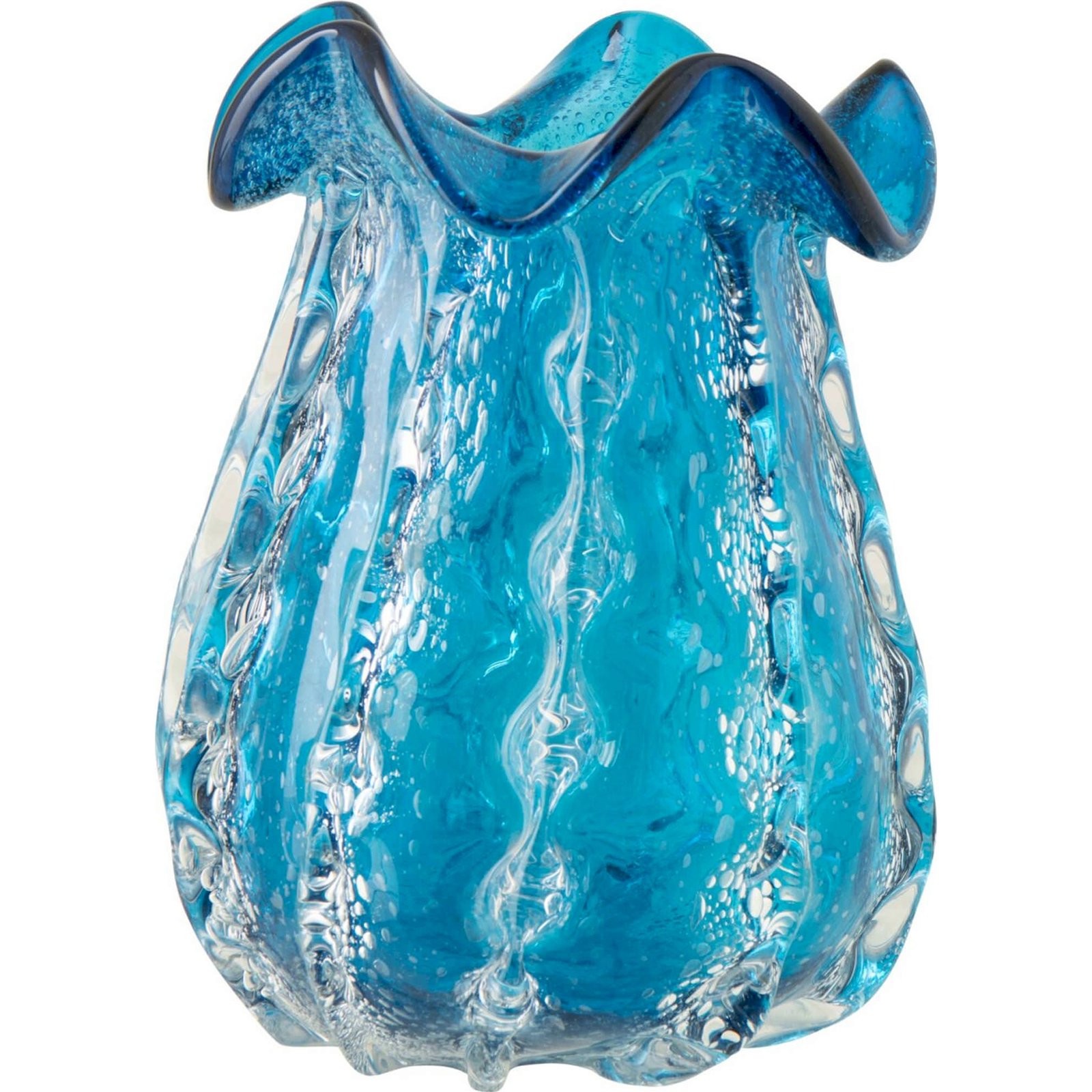 Vase décoratif en verre ondulé, RECOLLECTION