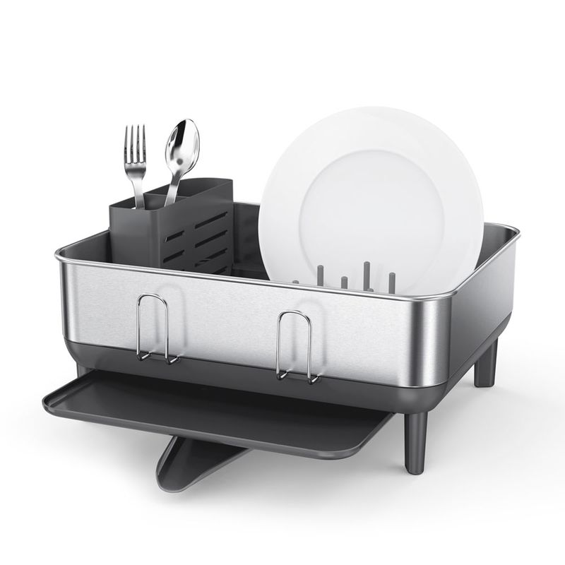 Egouttoir Vaisselle Cuisine Pliable avec Bec Pivotant, Rangement