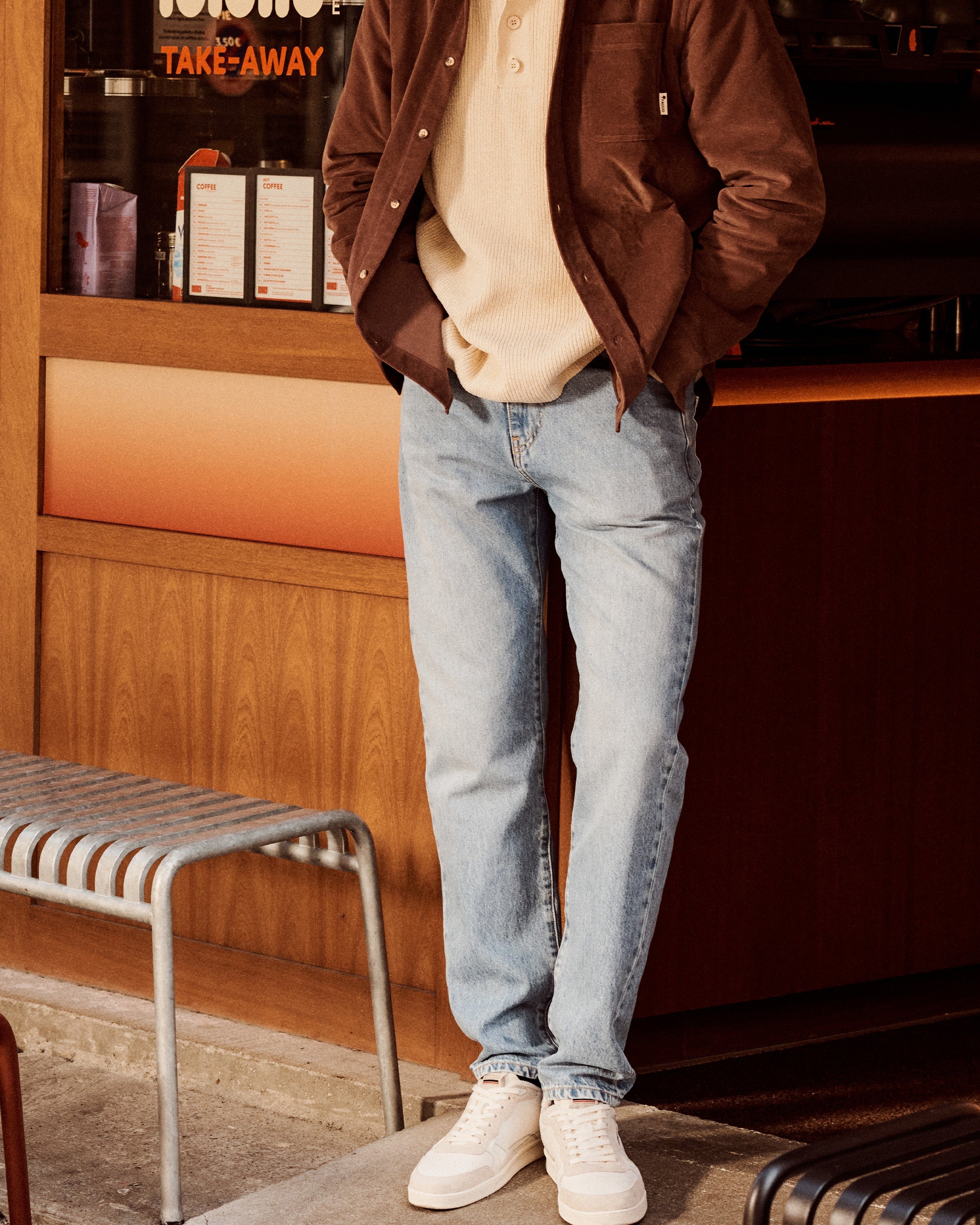 Jean denim clair délavé, FAGUO