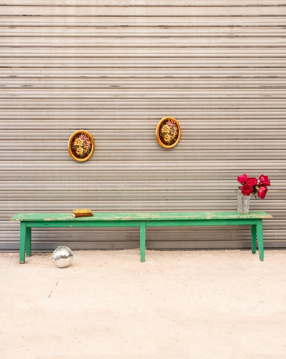 Banc en bois vert Antoine N°467 - Bon état, DEBONGOUT