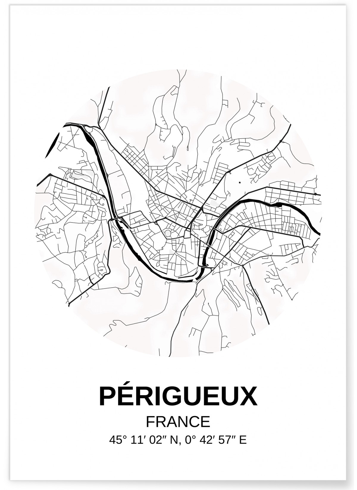Affiche Carte Périgueux, L'AFFICHERIE