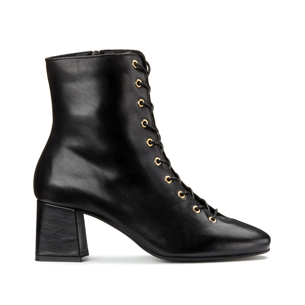 block lace up boots