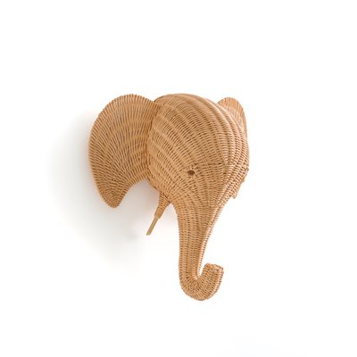 Украшение настенное в виде головы слона из ротанга, Jeanne LA REDOUTE INTERIEURS