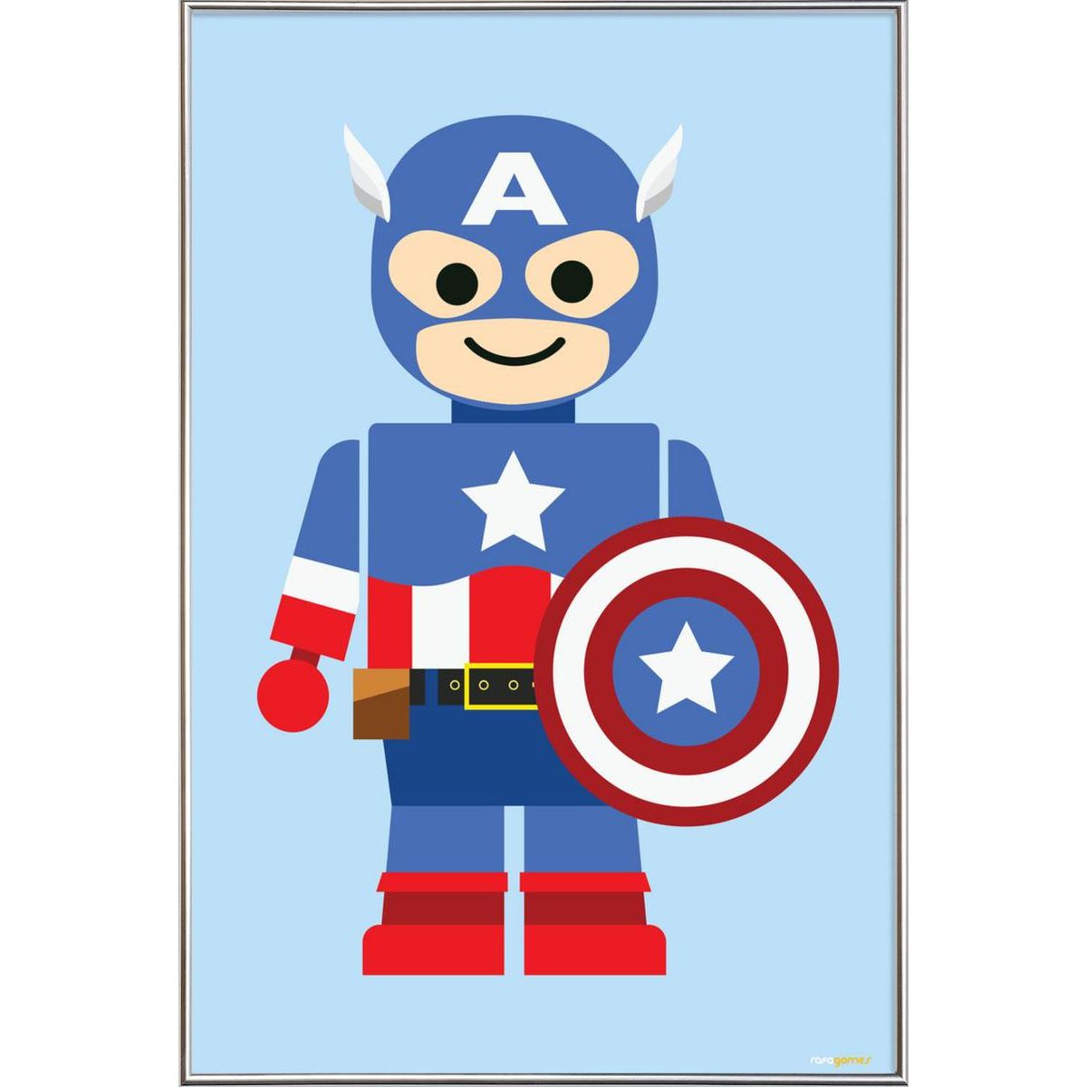 Déguisement - Bouclier en plastique metallisé - Captain America - 30 cm