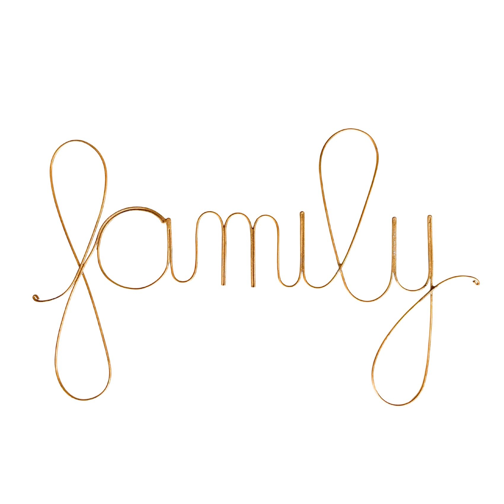 Mot fil de laiton doré "FAMILY" - LOJI, HOME MAISON