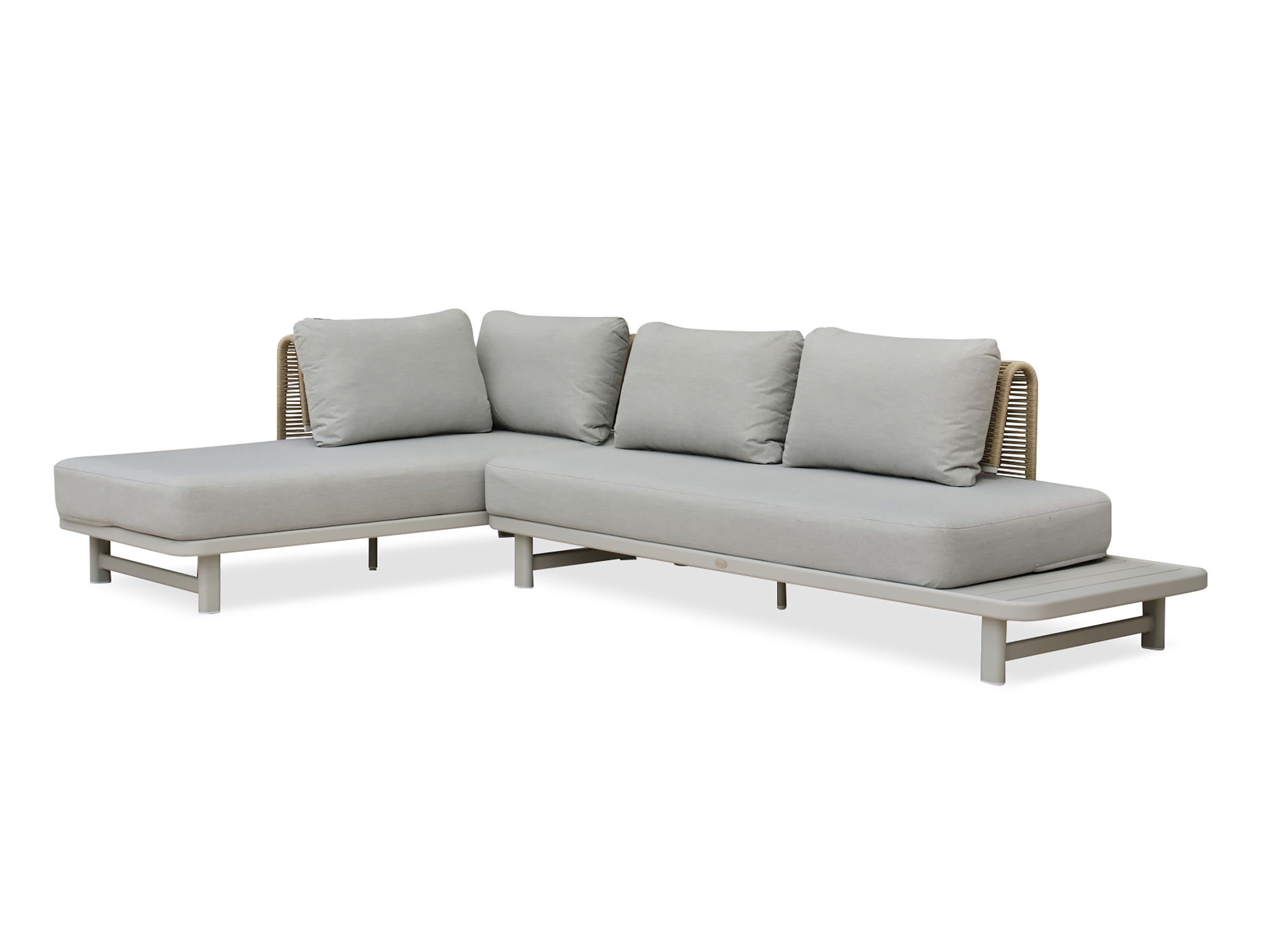 Salon de jardin d'angle en corde tissée et aluminium IRUN, REMARQUABLE