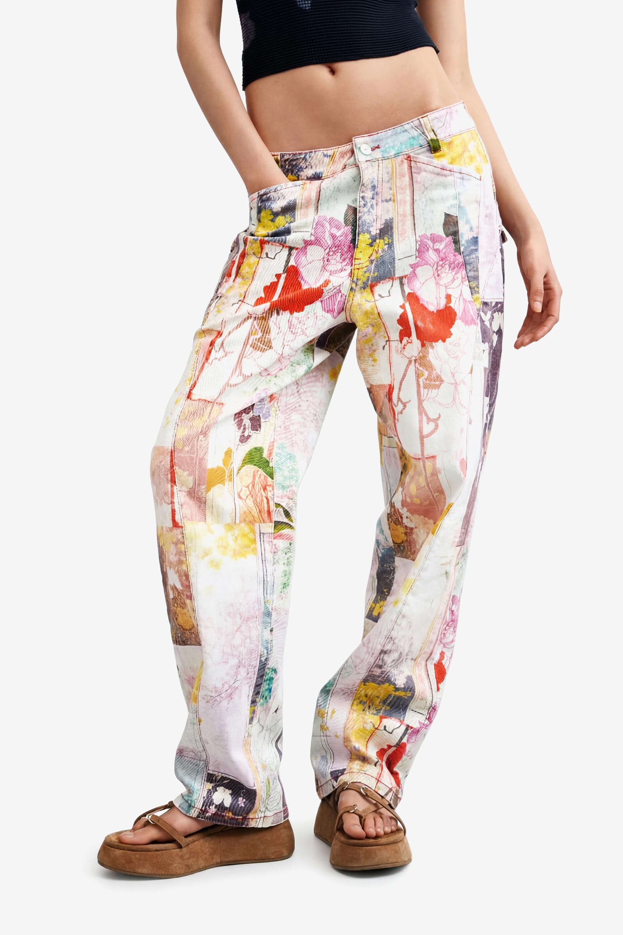 Pantalon en jean imprimé balloon, DESIGUAL