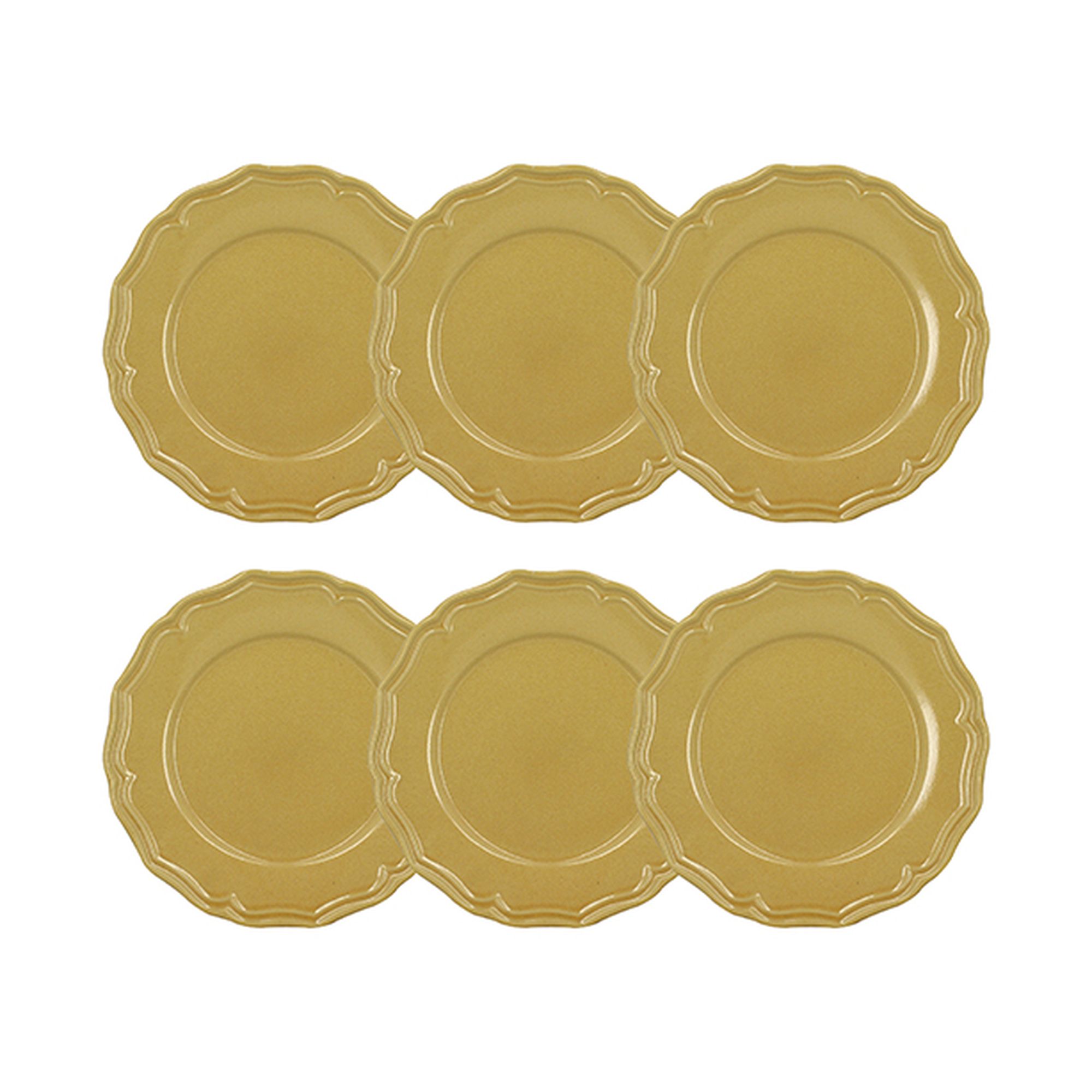 Lot de 6 assiettes à dessert 22cm en grès, SIGNATURE, NOVASTYL