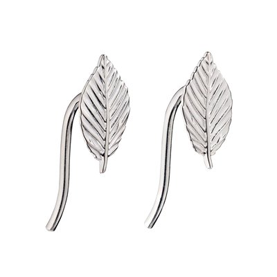 Sterling Silver Leaf Stud Earrings BEGINNINGS