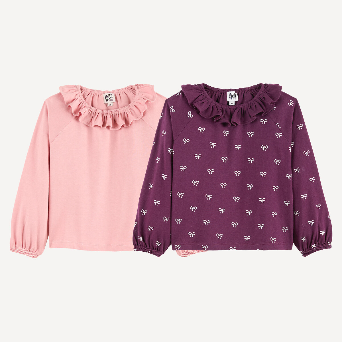 Lot de 2 t-shirts manches longues, LA REDOUTE COLLECTIONS