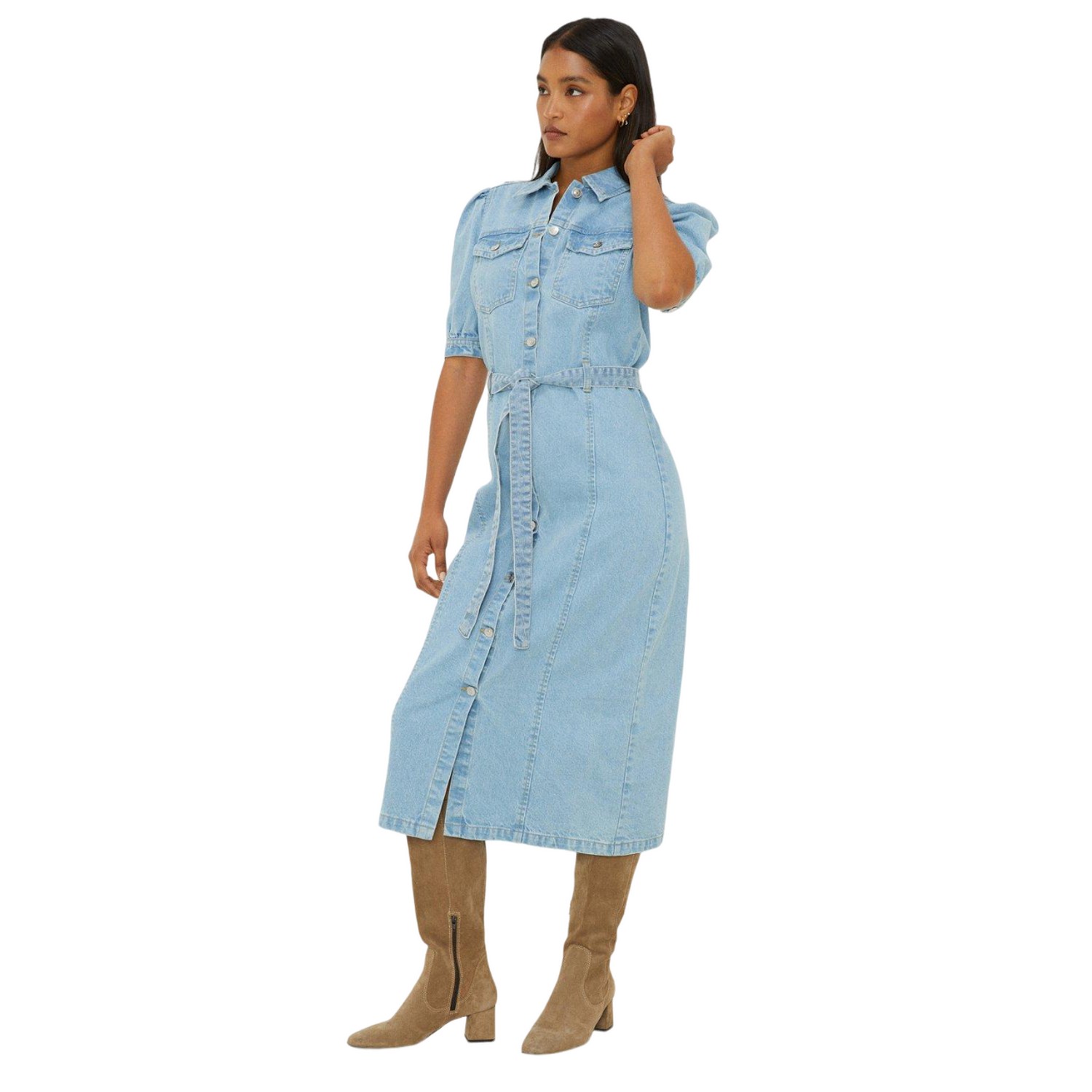 Robe Bleue Sans Manches Dorothy Perkins - Taille UK 12 (EU 40) - Détail Clous - Neuve Sans étiquette
