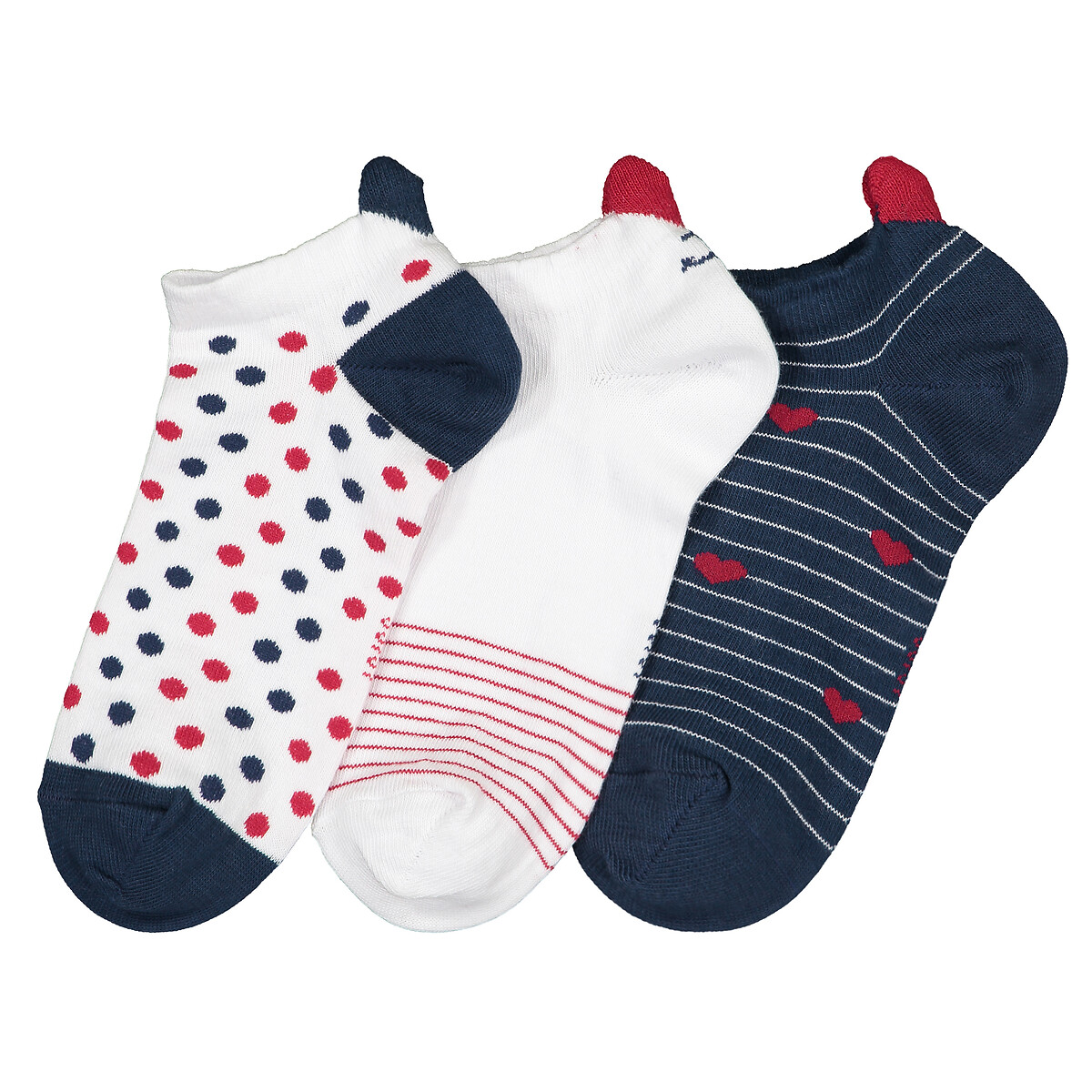 Pack of 3 pairs of socks with 3d heart 