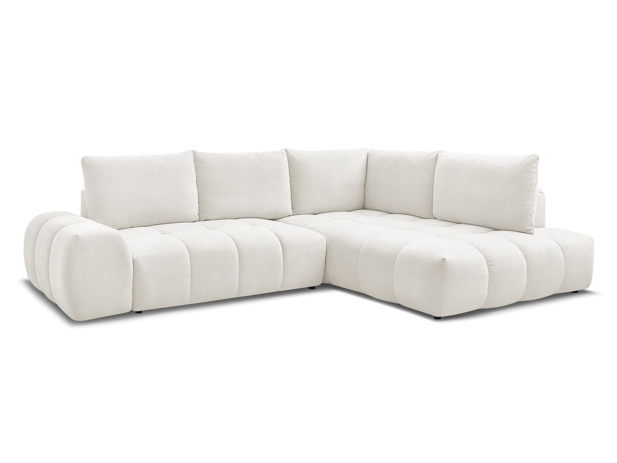 Canapé d'angle convertible 3 places en tissu texturé, EVEREST, BOBOCHIC