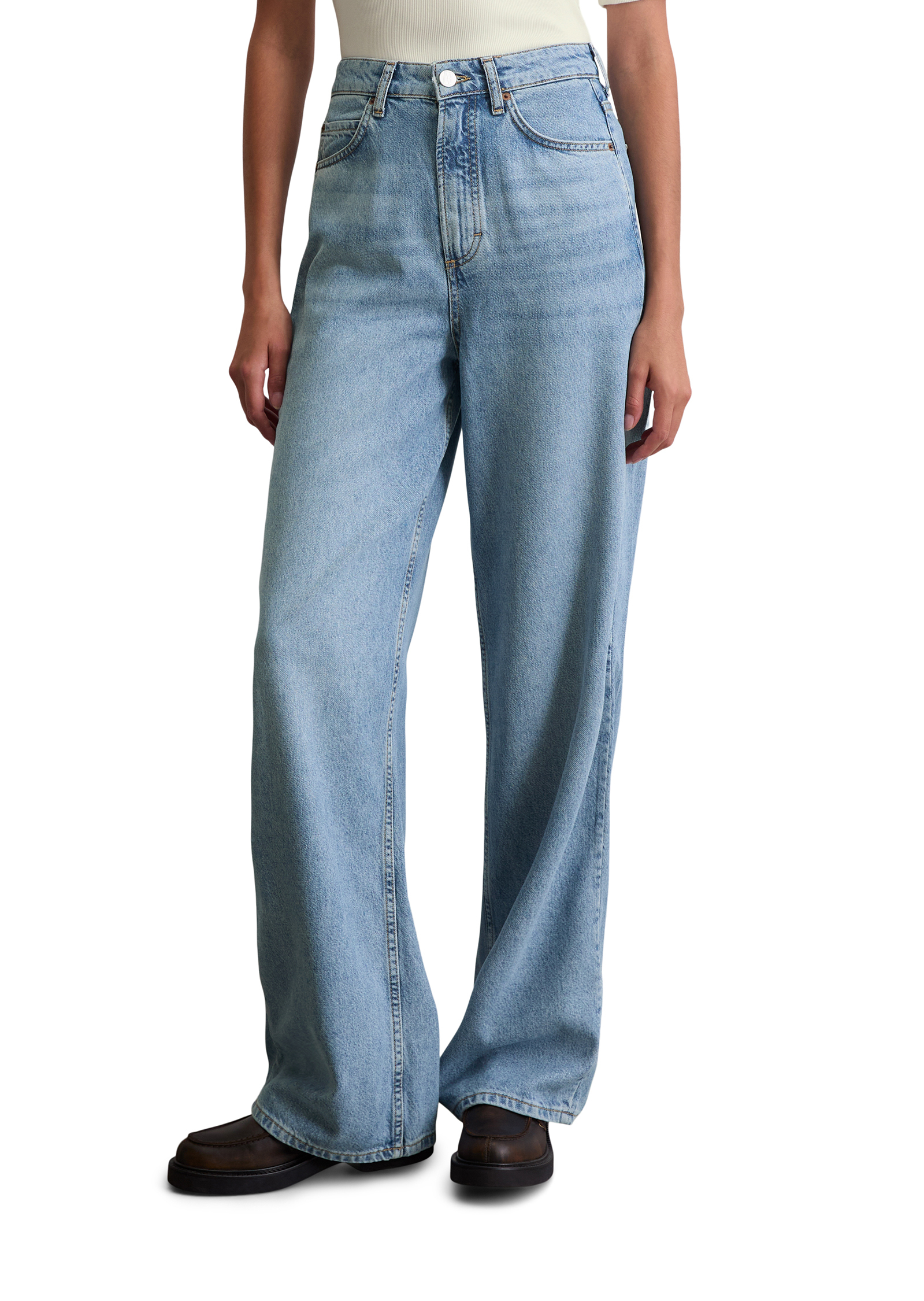 Jeans modèle Tolva large long en doux mélange de lyocell et de coton, MARC O'POLO