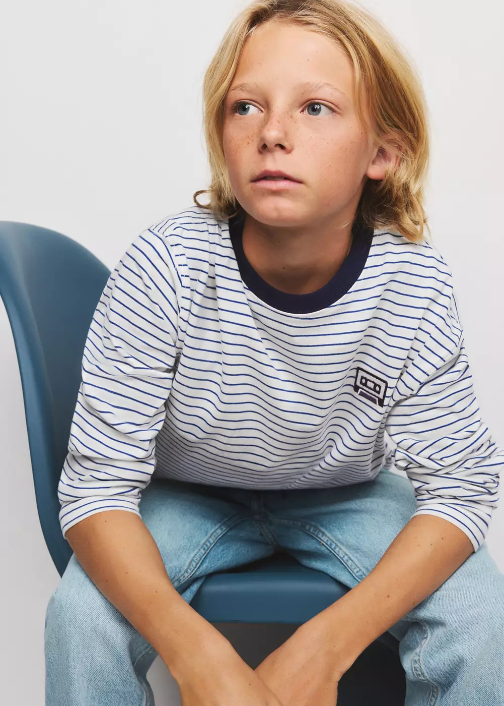 T-shirt oversize rayures, MANGO KIDS
