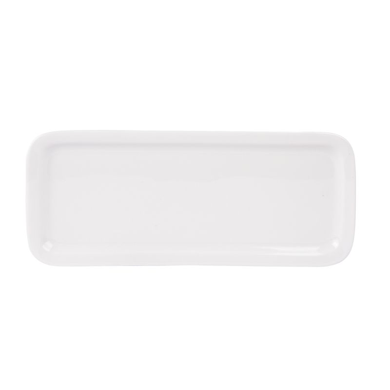 Plat De Service Rectangulaire En Porcelaine Liseré Doré 34x14 Cm à