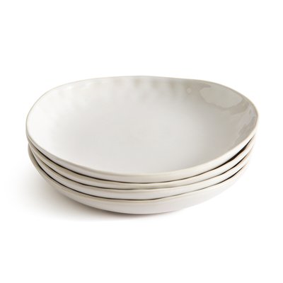 Set van 4 platte borden in aardewerk, Cream LA REDOUTE INTERIEURS