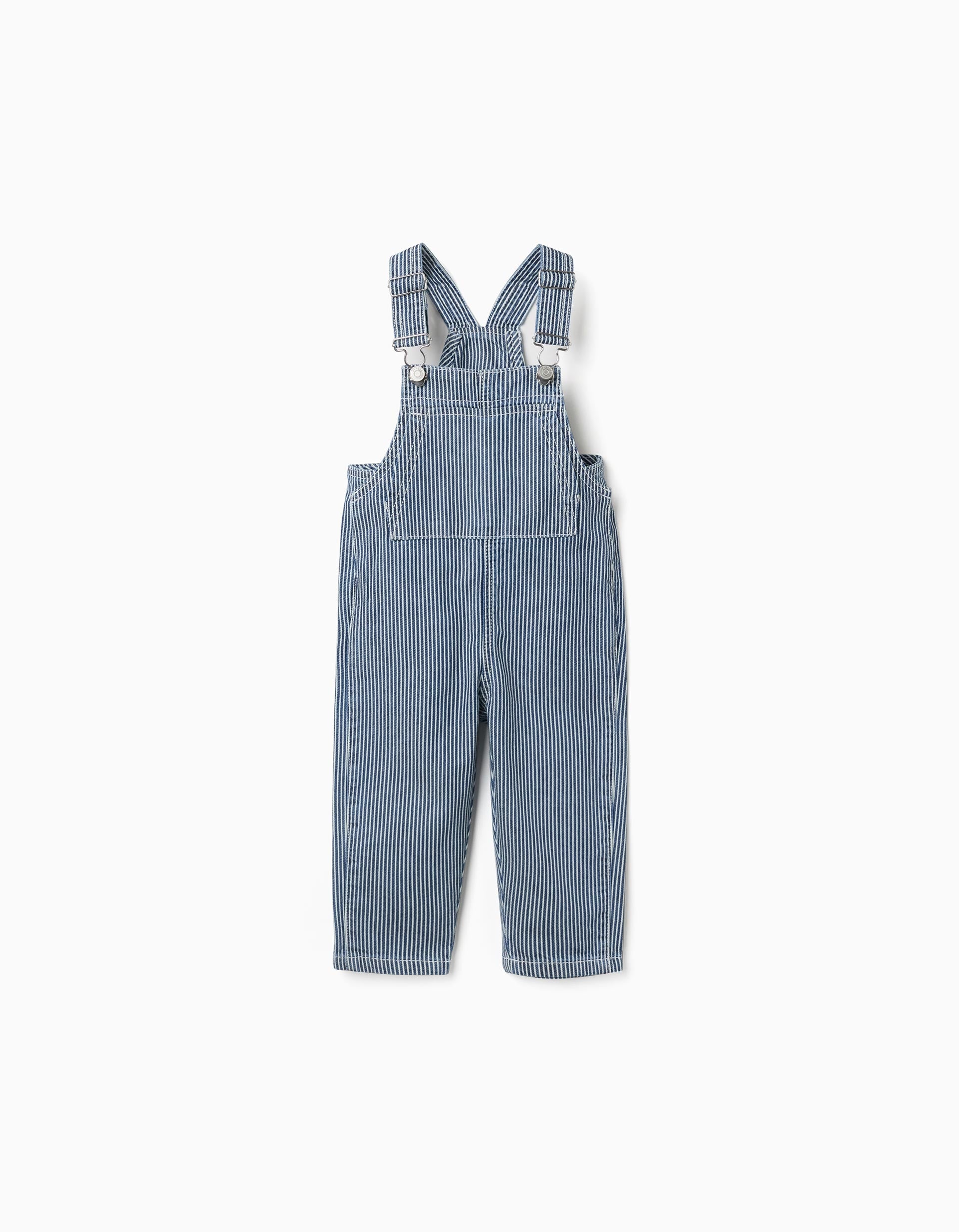 Salopette en jean à rayures avec poches, ZIPPY