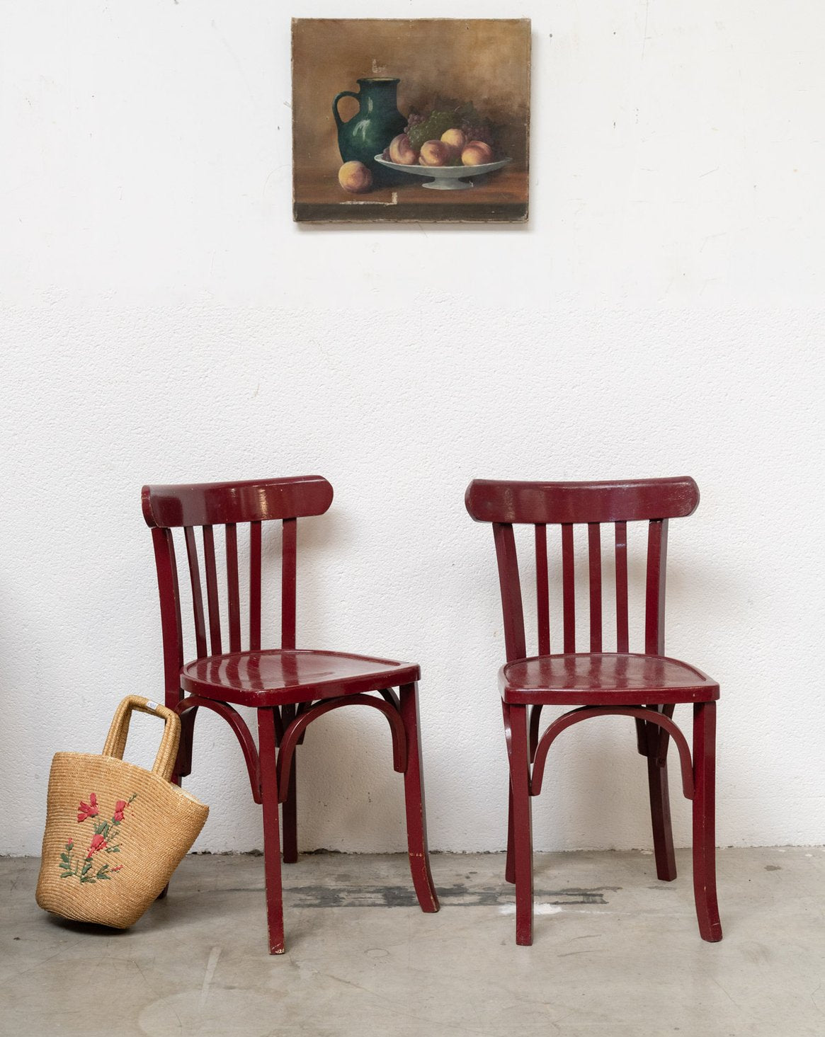 Paire de chaises bordeaux esprit Thonet Claude N°1722 - Bon état, DEBONGOUT