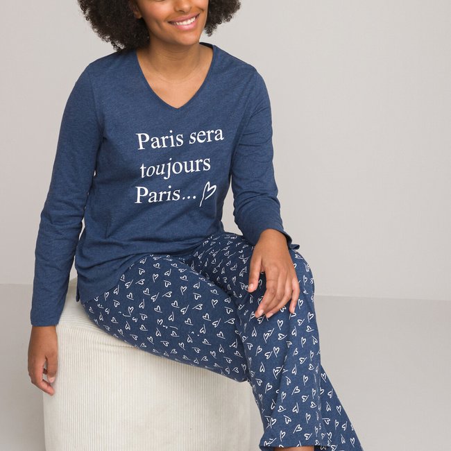 Pyjama imprimé bleu imprimé <span itemprop=
