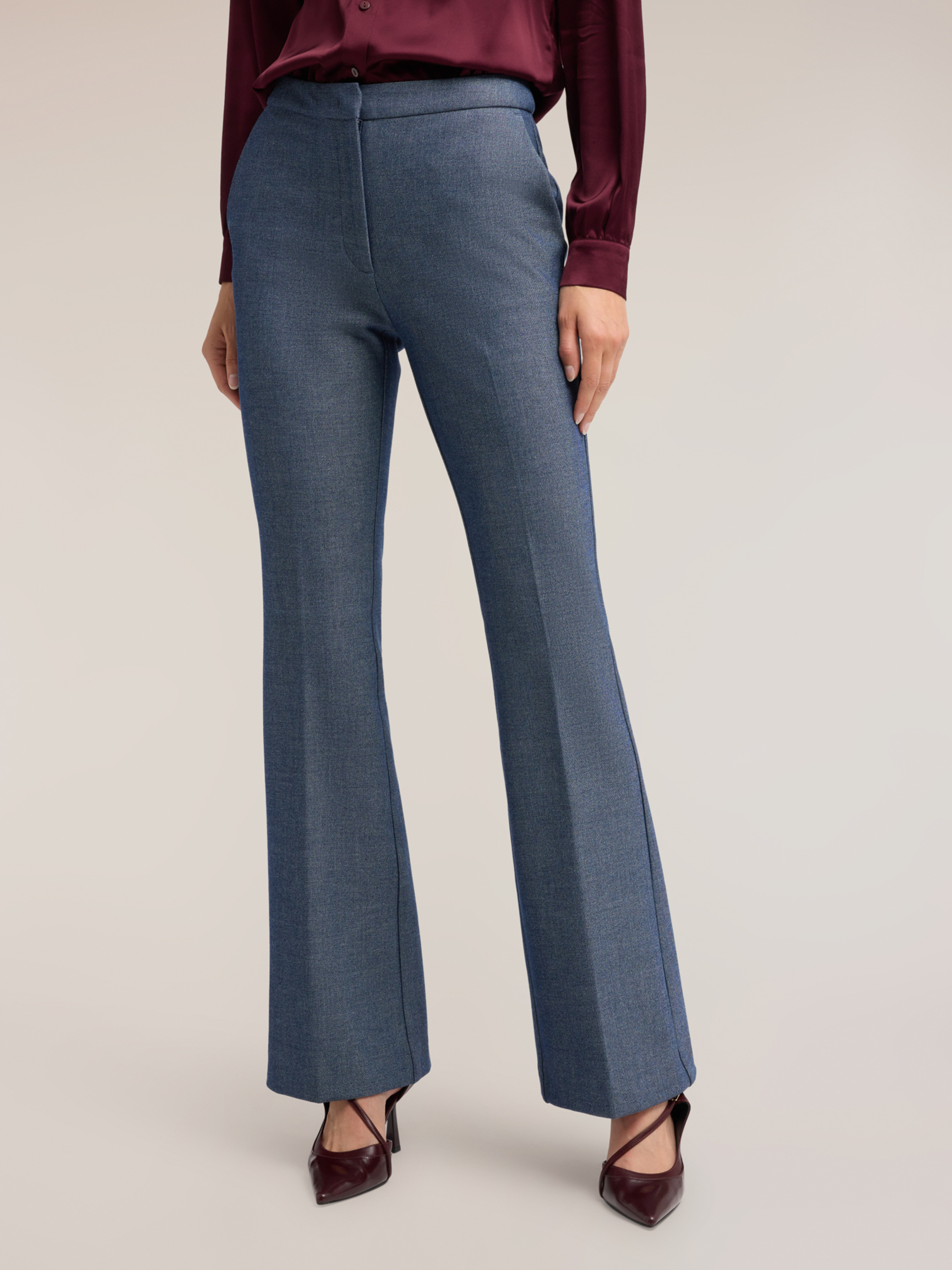 Pantalon flare teint dans la masse, MOTIVI