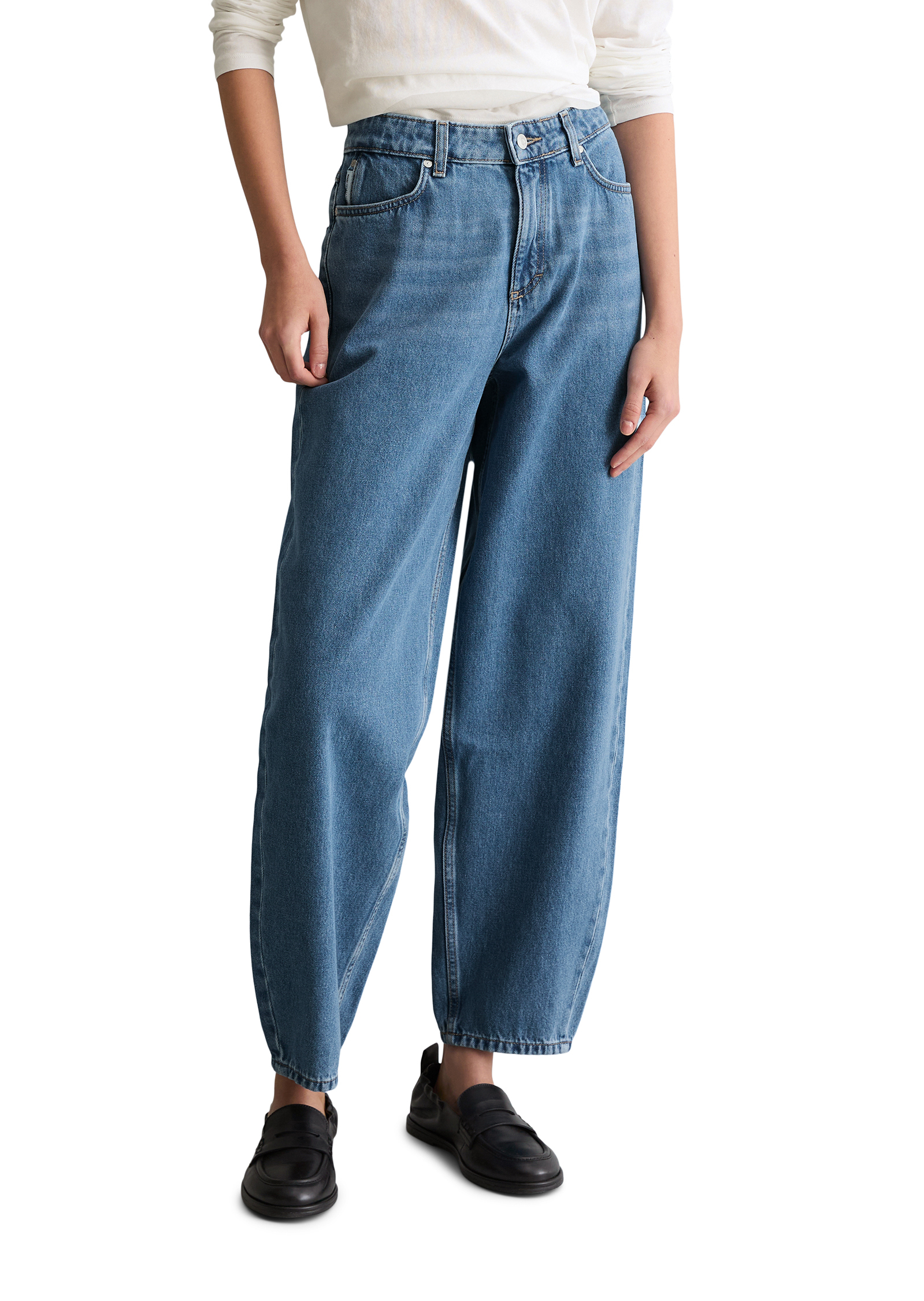 Jeans modèle Stine relaxed barrel cropped en pur coton, MARC O’POLO DENIM