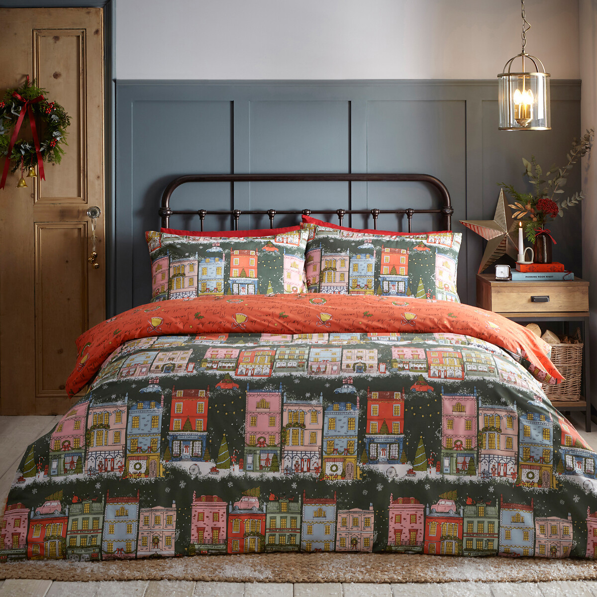 Christmas Spirit Cotton Blend Duvet Cover and Pillowcase Set, FURN.